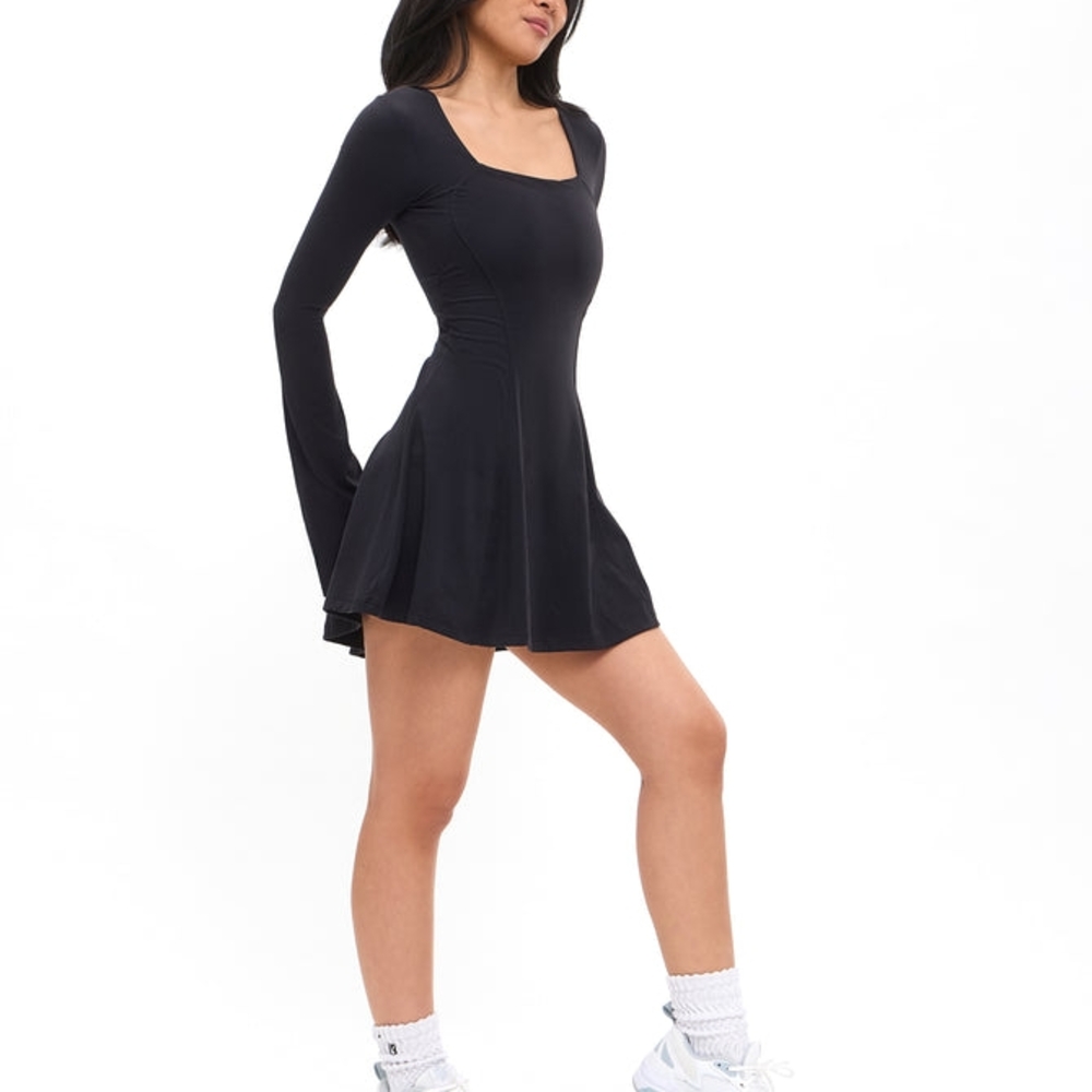 Buffbunny Black  Hourglass Dress With Built In Shorts With Pockets